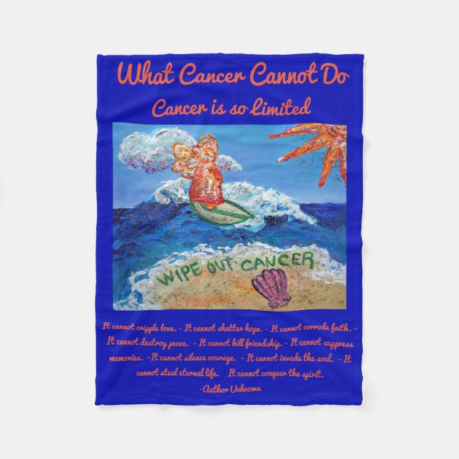 What Cancer Cannot Do Angel Chemo Custom Blanket (Front)