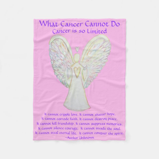 What Cancer Cannot Do Angel Chemo Custom Blanket (Front)