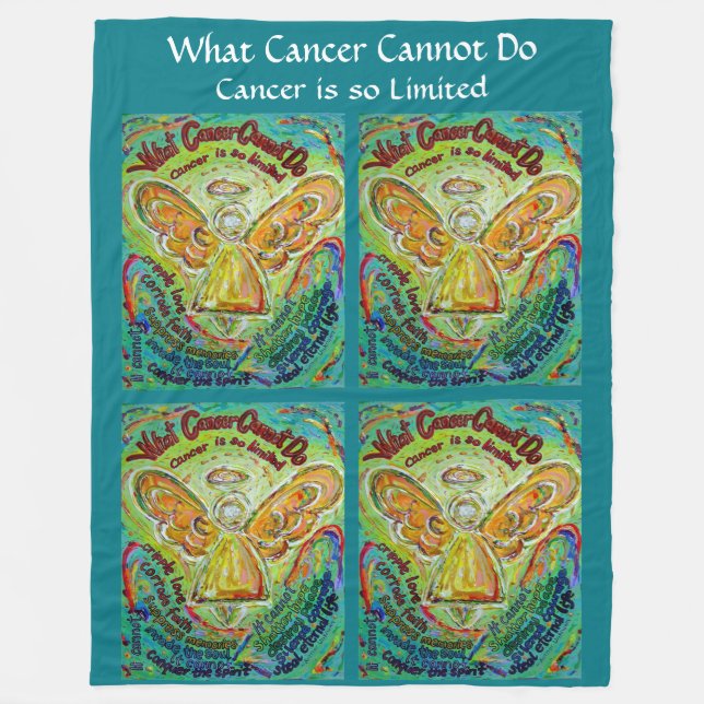 What Cancer Cannot Do Angel Chemo Fleece Blankets (Front)
