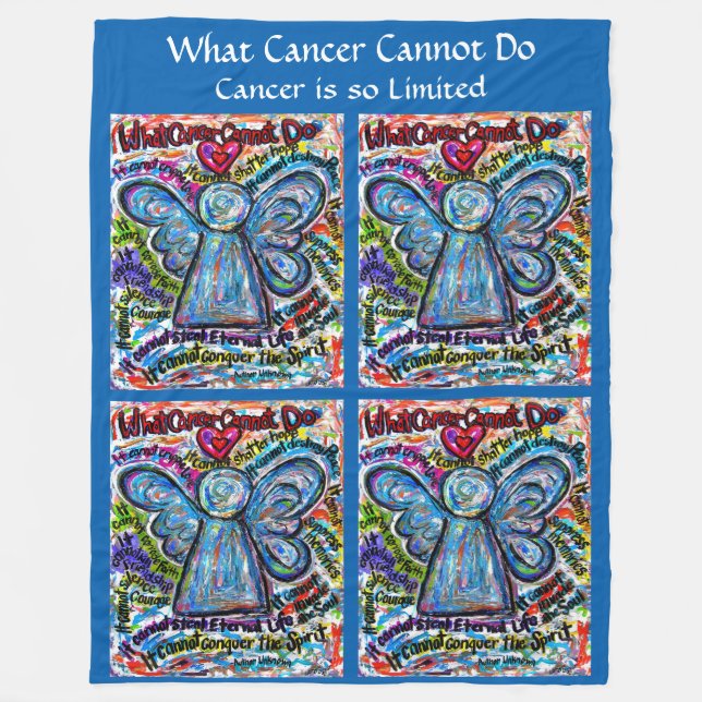 What Cancer Cannot Do Angel Chemo Fleece Blankets (Front)