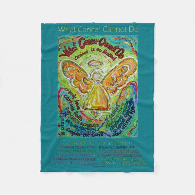 What Cancer Cannot Do Angel Fleece Chemo Blanket (Front)