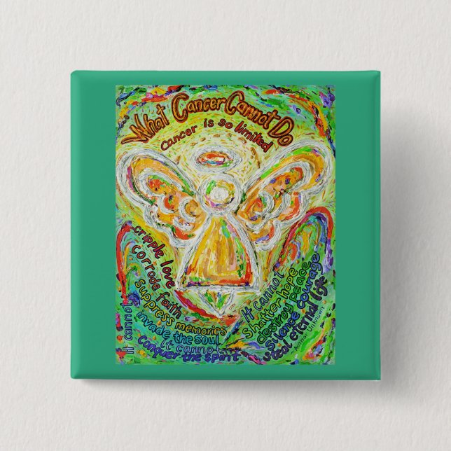 What Cancer Cannot Do Angel Lapel Pin Buttons (Front)