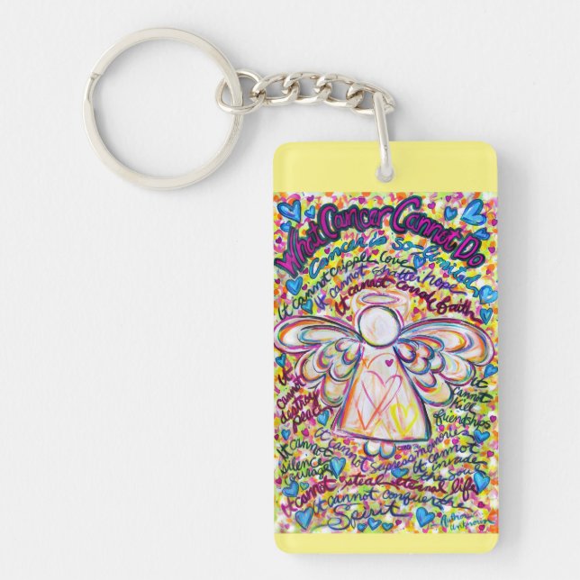 What Cancer Cannot Do Angel Pendant Keychain (Front)