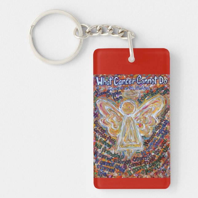 What Cancer Cannot Do Angel Pendant Keychain (Front)