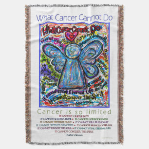 What Cancer Cannot Do Angel Poem Art Throw Blanket