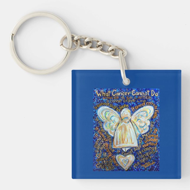 What Cancer Cannot Do Angel Poem Pendant Keychains (Front)