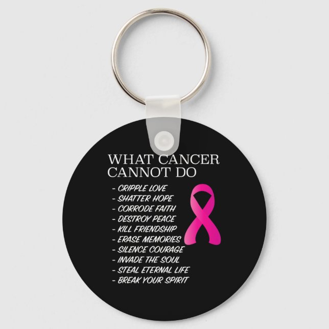 What Cancer Cannot Do -   Awareness - Inspiration Key Ring (Front)