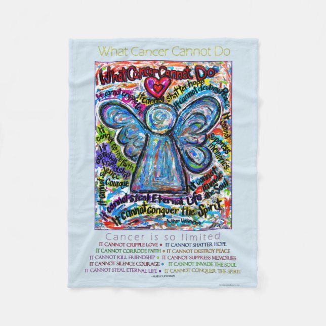 What Cancer Cannot Do Chemo Angel Fleece Blanket (Front)