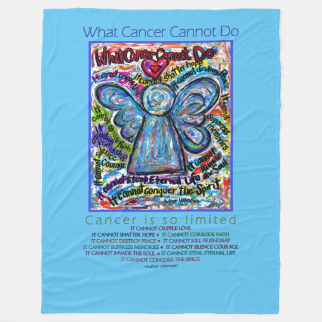 What Cancer Cannot Do Colorfu Angel Fleece Blanket (Front)