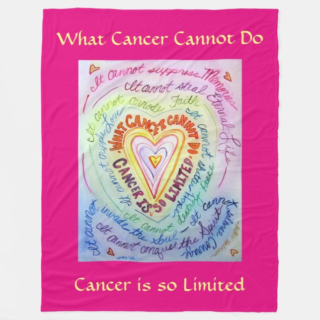 What Cancer Cannot Do Heart Fleece Chemo Blanket (Front)