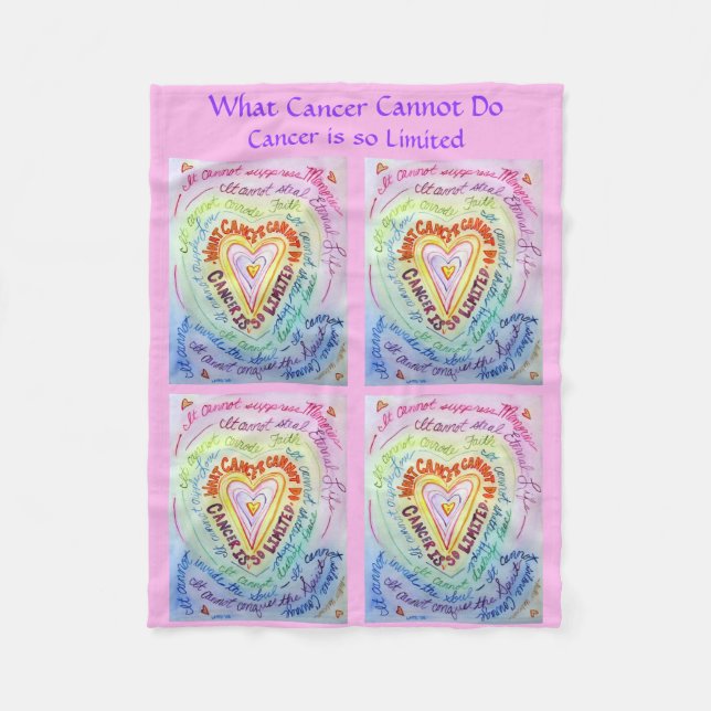 What Cancer Cannot Do Heart Fleece Chemo Blanket (Front)