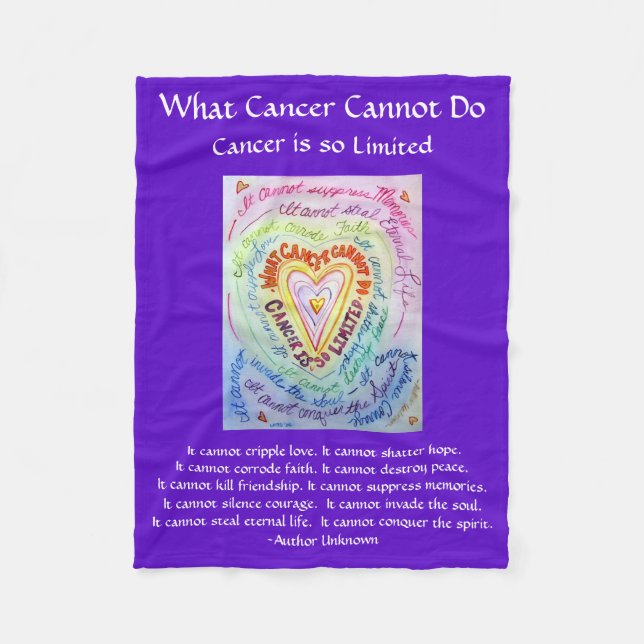 What Cancer Cannot Do Heart Soft Fleece Blanket (Front)