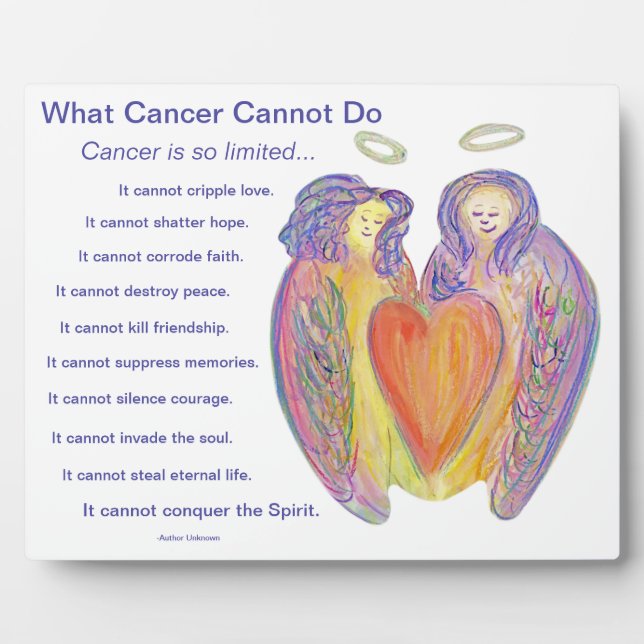 What Cancer Cannot Do Poem Angel Art Plaque (Front)