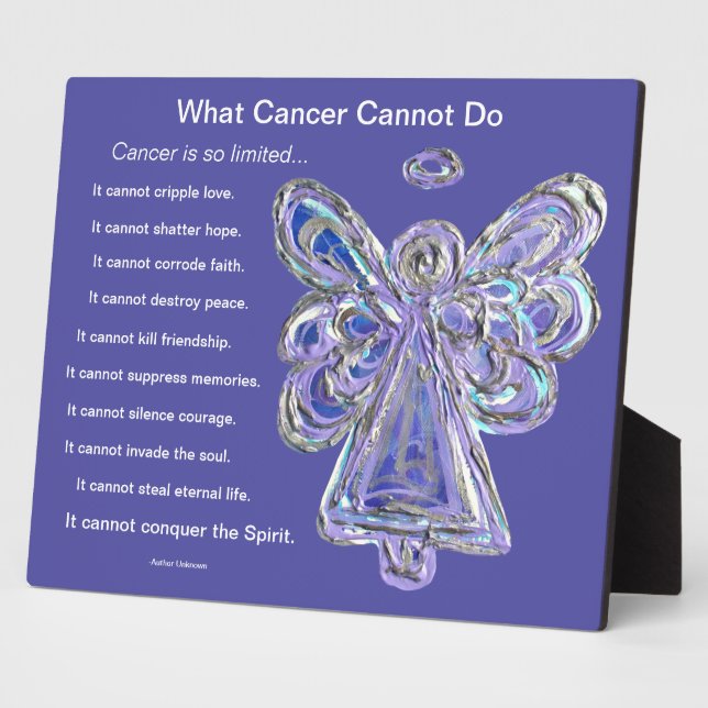 What Cancer Cannot Do Poem Angel Art Plaque (Side)