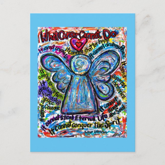 What Cancer Cannot Do Poem Angel Art Postcards (Front)