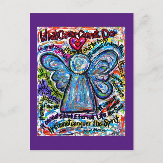 What Cancer Cannot Do Poem Angel Art Postcards (Front)