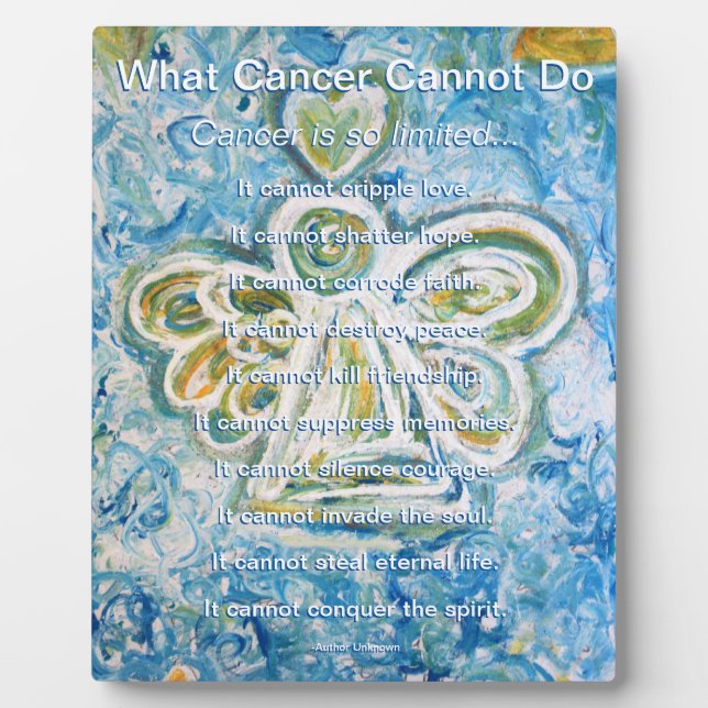 What Cancer Cannot Do Poem Angel Art Print Plaque (Front)