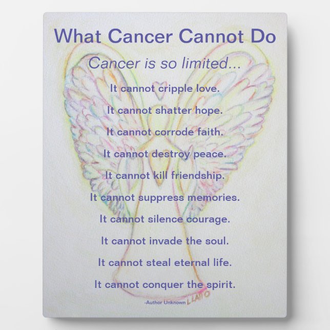 What Cancer Cannot Do Poem Angel Art Print Plaque (Front)