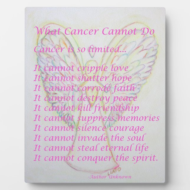 What Cancer Cannot Do Poem Angel Painting Plaque (Front)
