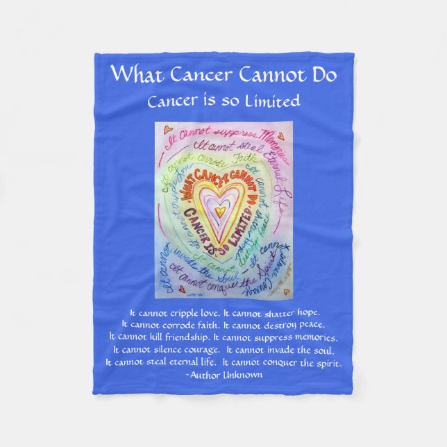 What Cancer Cannot Do Poem Chemo Custom Blanket (Front)
