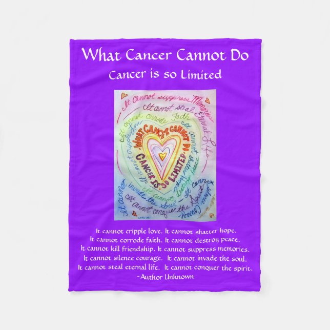 What Cancer Cannot Do Poem Chemo Custom Blanket (Front)