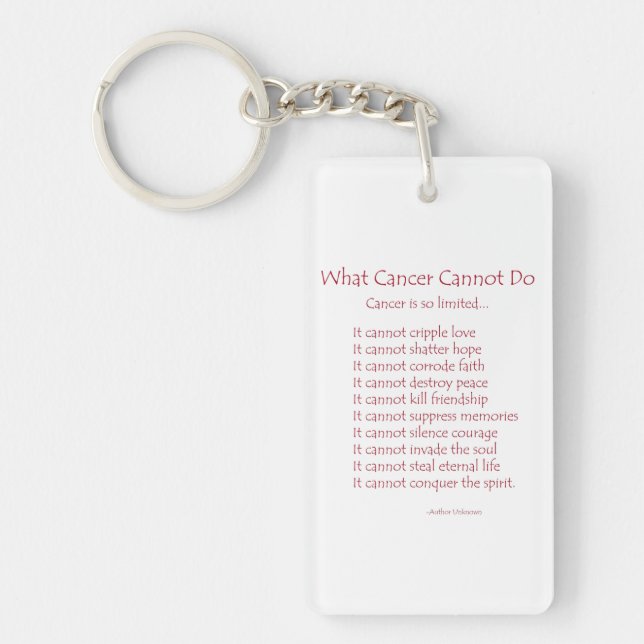 What Cancer Cannot Do Poem Keychains (Front)