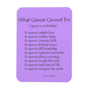 What Cancer Cannot Do Poem Magnet (Black Text)