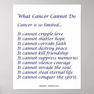 What Cancer Cannot Do Poem Gifts on Zazzle AU