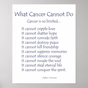 What Cancer Cannot Do Poem Poster Print