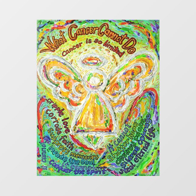 What Cancer Cannot Do Rainbow Angel Window Cling (Sheet)