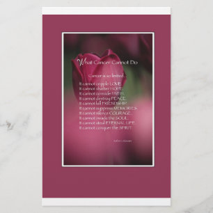What Cancer Cannot Do, Support and Encouragement Stationery