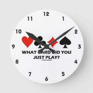 What Card Did You Just Play? (Four Card Suits) Round Clock