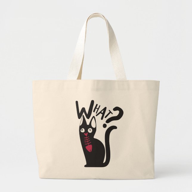 What?  Cartoon CatFunnyTote Bag (Front)
