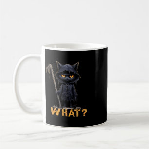 What Cat Black Cat Halloween Scary Cat Angry Cat Coffee Mug