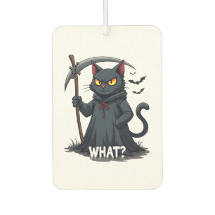 What Cat Black Cat Halloween Scary Cat Angry Cat F Car Air Freshener