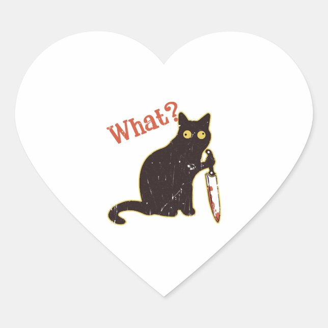 What - cat owner heart sticker (Front)