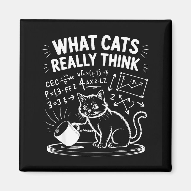 What cats really think funny cat meme physics humo magnet (Front)