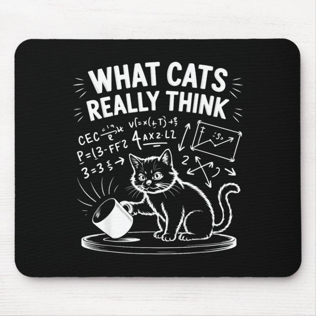 What cats really think funny cat meme physics humo mouse pad (Front)
