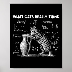 What Cats Really Think Funny Cat Physics Science T Poster