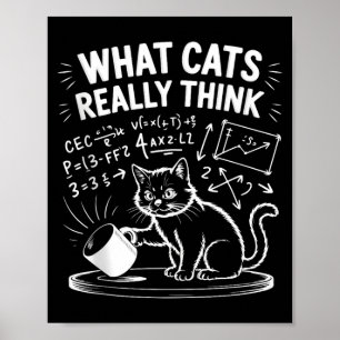 What cats think funny cat meme physics humour tank poster