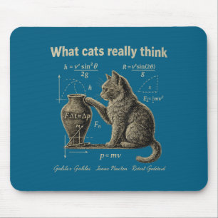 What cats think funny science cat vintage physics mouse pad