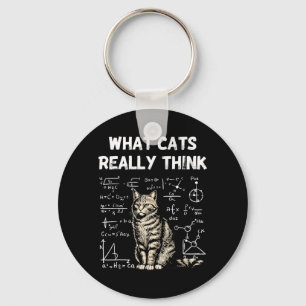 What Cats Think Smart Cat Science Nerd Humour Key Ring