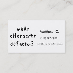 What Character Defects Calling Card