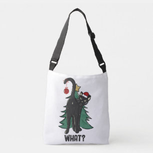 What? Christmas Black Cat Holiday Design Crossbody Bag