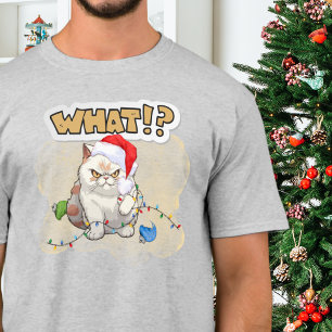 What!? Christmas Cat Silly T-Shirt