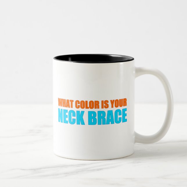 What Colour is your Neck Brace? Two-Tone Coffee Mug (Right)