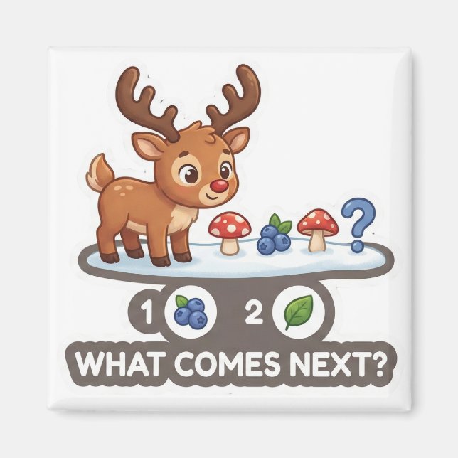 What Comes Next? Reindeer Pattern Learning Magnet (Front)