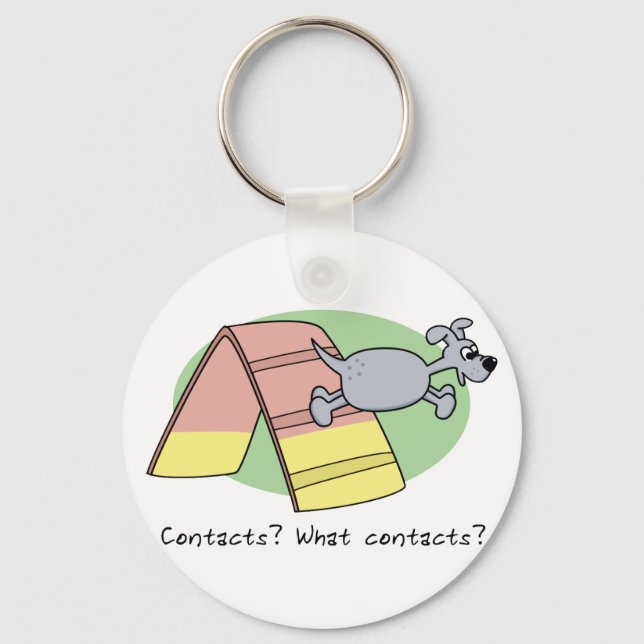 What Contacts? Dog Agility Keychain (Front)