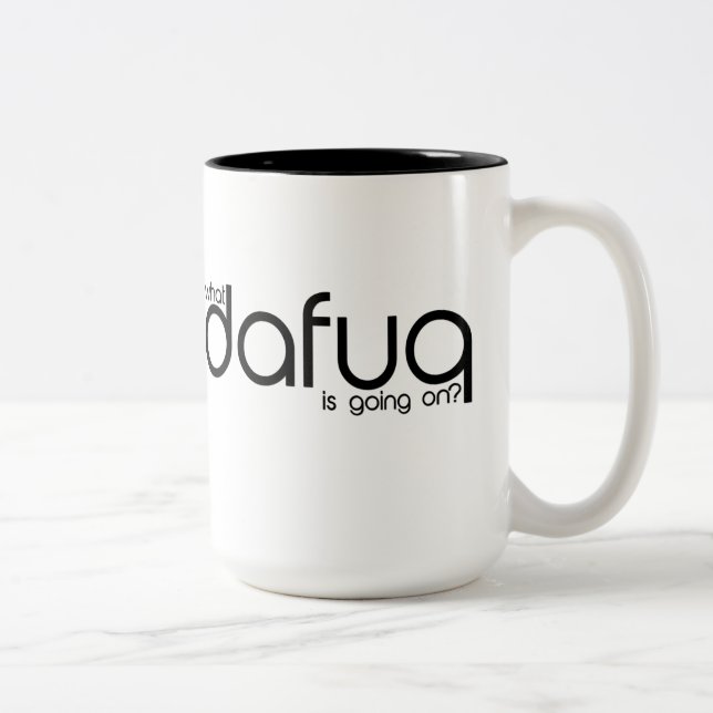 What Dafuq Is Going On? Mug. Two-Tone Coffee Mug (Right)