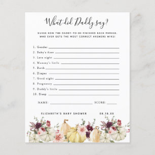 What Did Daddy Say Baby Shower Game